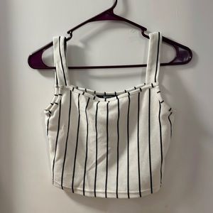 Black and white tank top, cropped shirt, size XS